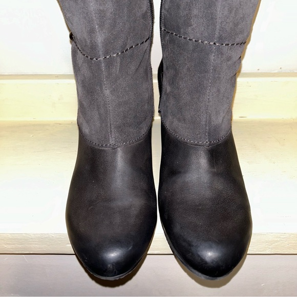 SOLD - BROWNS Leather Wedge Suede Moto Boot - Picture 7 of 15